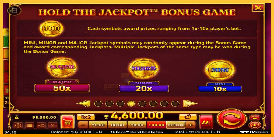 15 Coins Grand Gold Edition Score The Jackpot gaming machine for money, picture 6