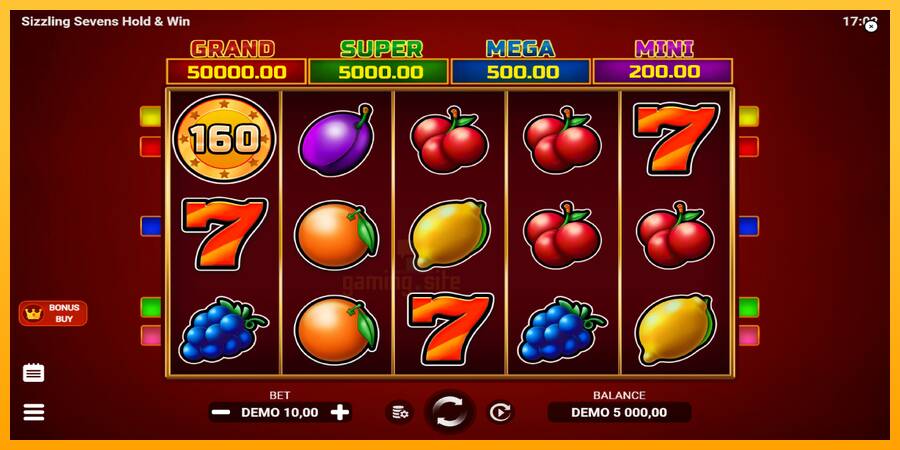 Sizzling Sevens Hold & Win gaming machine for money, picture 2