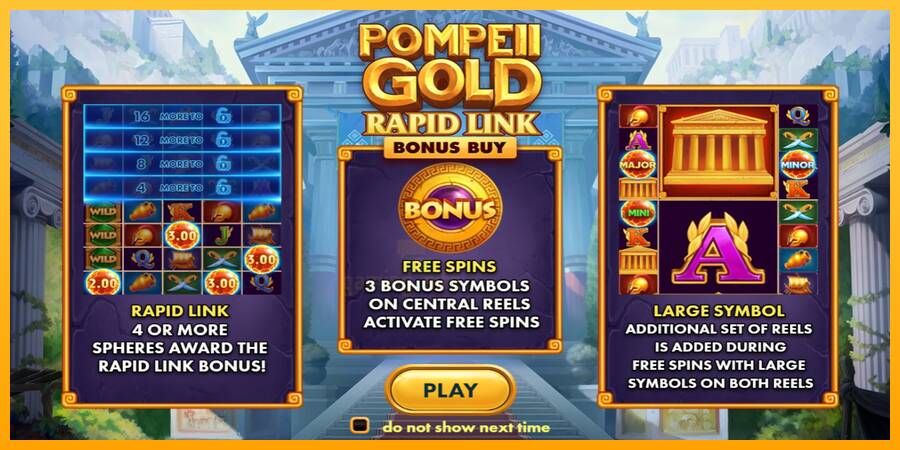 Pompeii Gold Rapid Link Bonus Buy gaming machine for money, picture 1