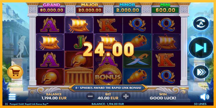 Pompeii Gold Rapid Link Bonus Buy gaming machine for money, picture 3