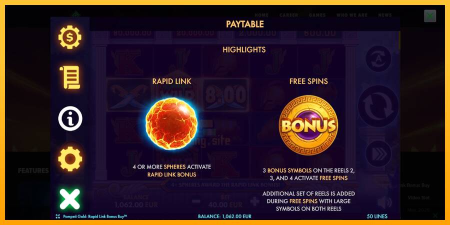 Pompeii Gold Rapid Link Bonus Buy gaming machine for money, picture 5