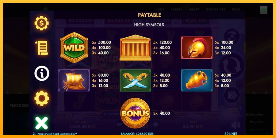 Pompeii Gold Rapid Link Bonus Buy gaming machine for money, picture 6