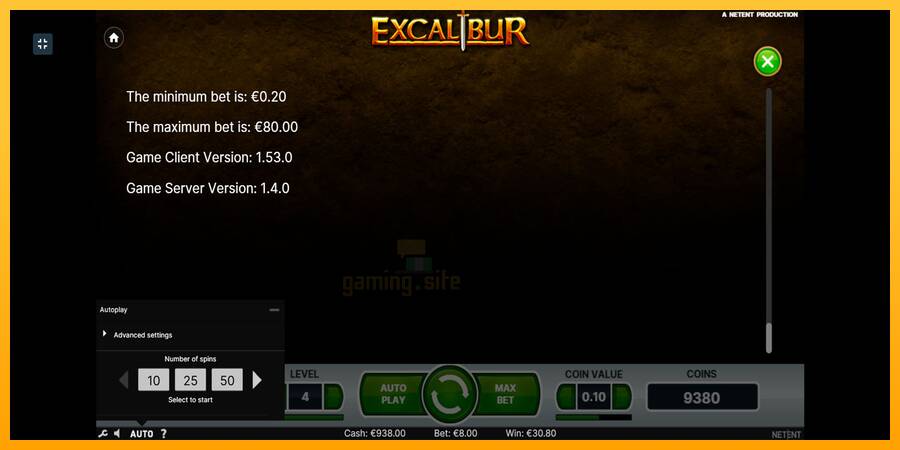 Excalibur gaming machine for money, picture 10