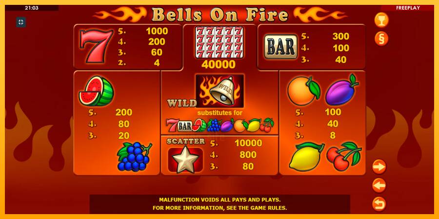 Bells on Fire gaming machine for money, picture 8