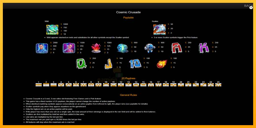 Cosmic Crusade gaming machine for money, picture 6