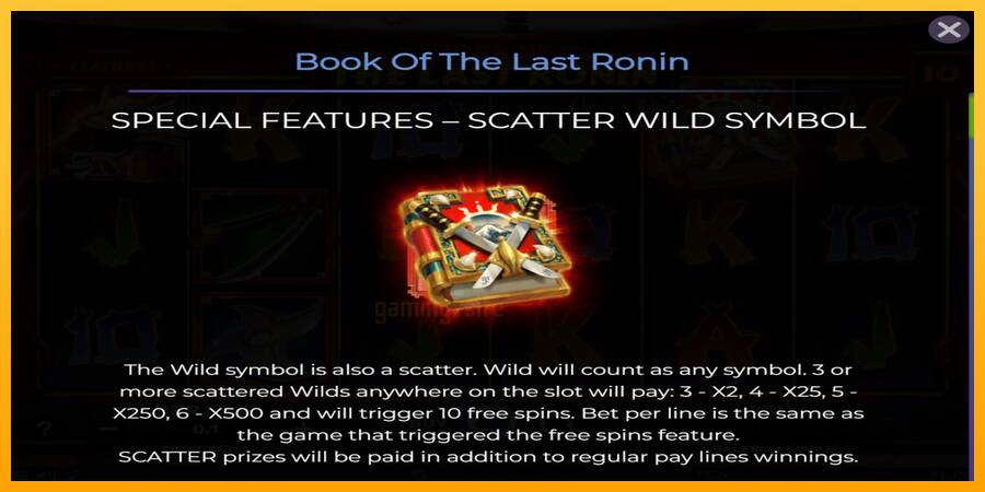 Book of the Last Ronin gaming machine for money, picture 4