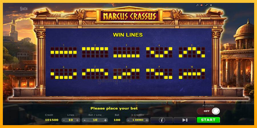 Marcus Crassus gaming machine for money, picture 7