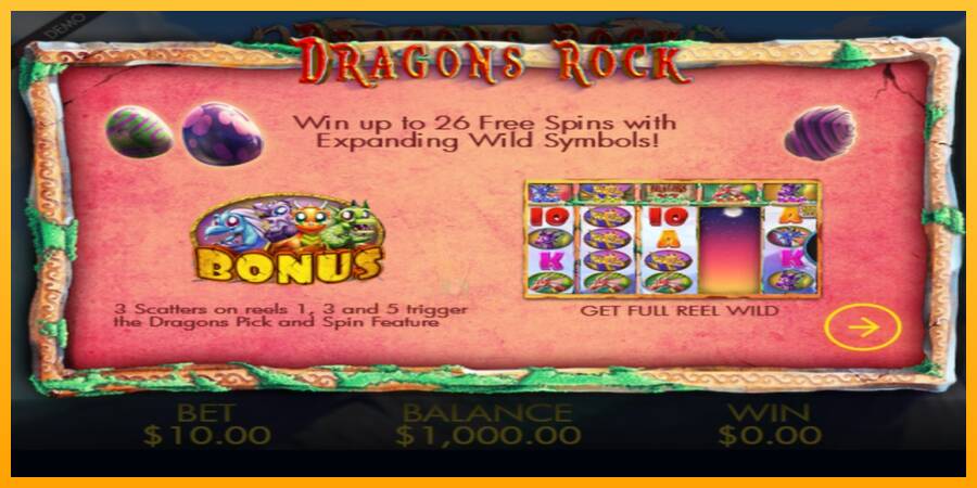 Dragons Rock gaming machine for money, picture 1