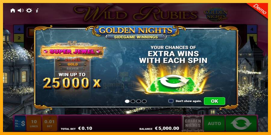 Wild Rubies Golden Nights gaming machine for money, picture 1