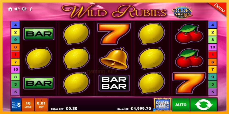 Wild Rubies Golden Nights gaming machine for money, picture 2