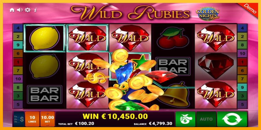 Wild Rubies Golden Nights gaming machine for money, picture 3