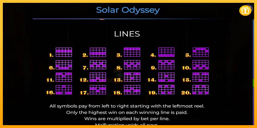 Solar Odyssey gaming machine for money, picture 7