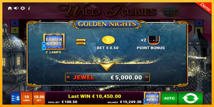 Wild Rubies Golden Nights gaming machine for money, picture 4