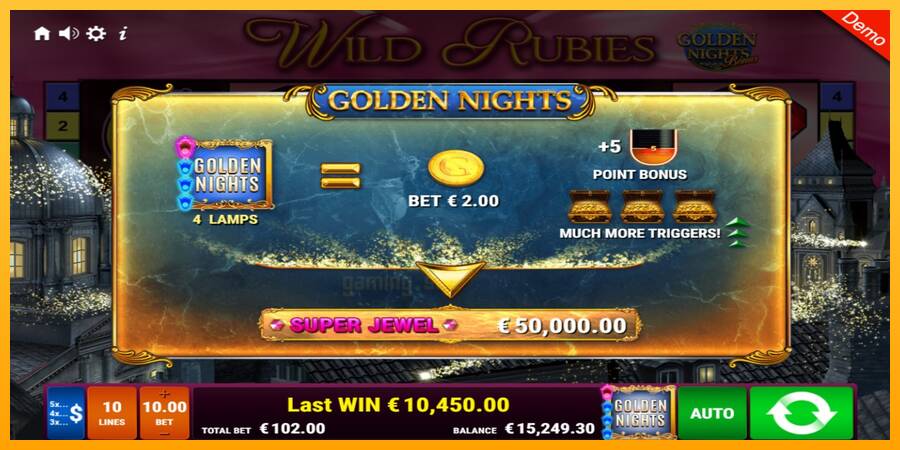 Wild Rubies Golden Nights gaming machine for money, picture 5