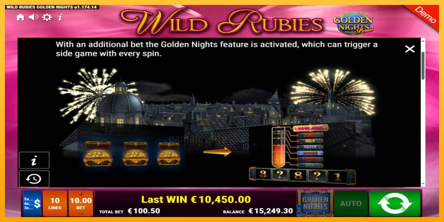 Wild Rubies Golden Nights gaming machine for money, picture 6