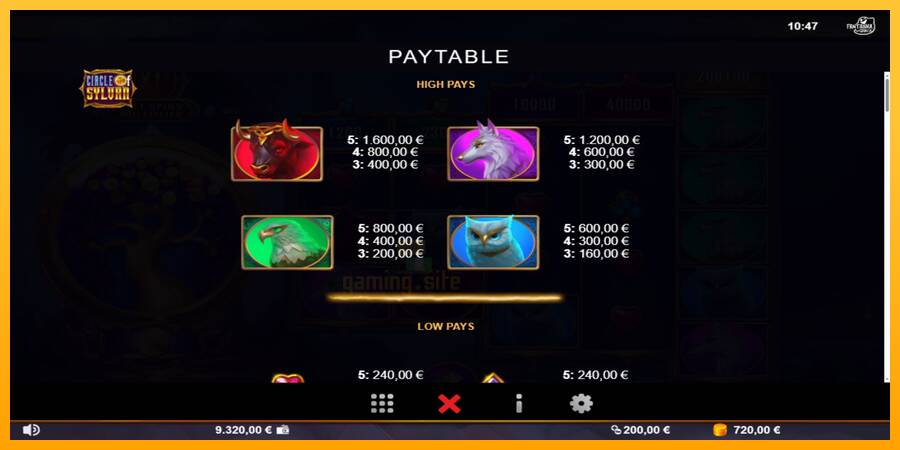 Circle of Sylvan gaming machine for money, picture 4