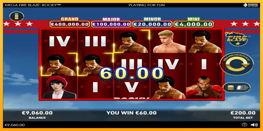 Mega Fire Blaze: Rocky gaming machine for money, picture 3