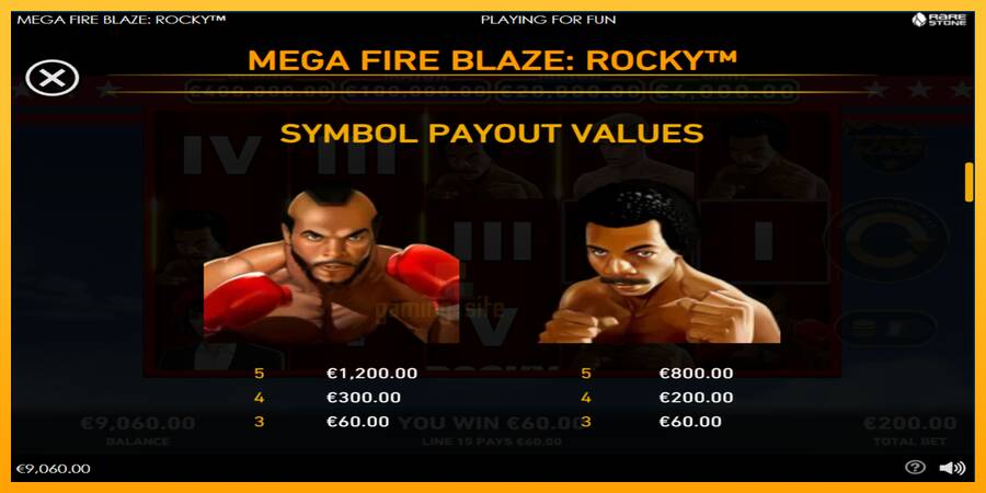 Mega Fire Blaze: Rocky gaming machine for money, picture 4