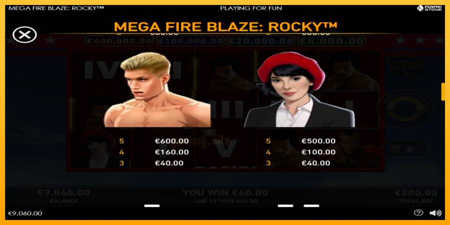 Mega Fire Blaze: Rocky gaming machine for money, picture 5