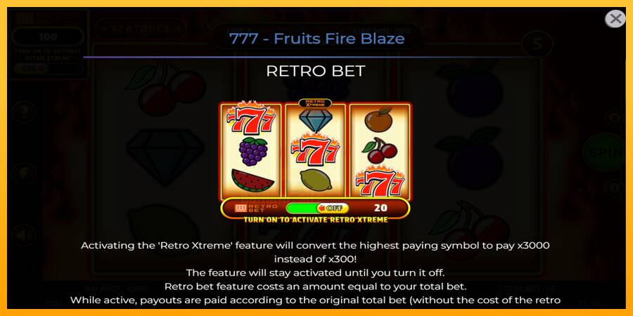 777 - Fruits Fire Blaze gaming machine for money, picture 5