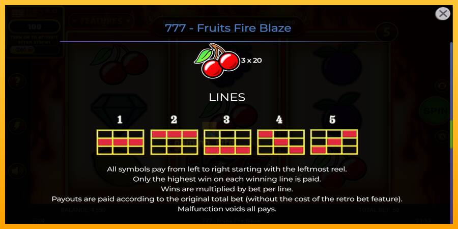 777 - Fruits Fire Blaze gaming machine for money, picture 7