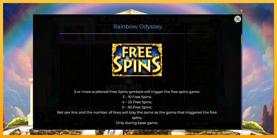 Rainbow Odyssey gaming machine for money, picture 5