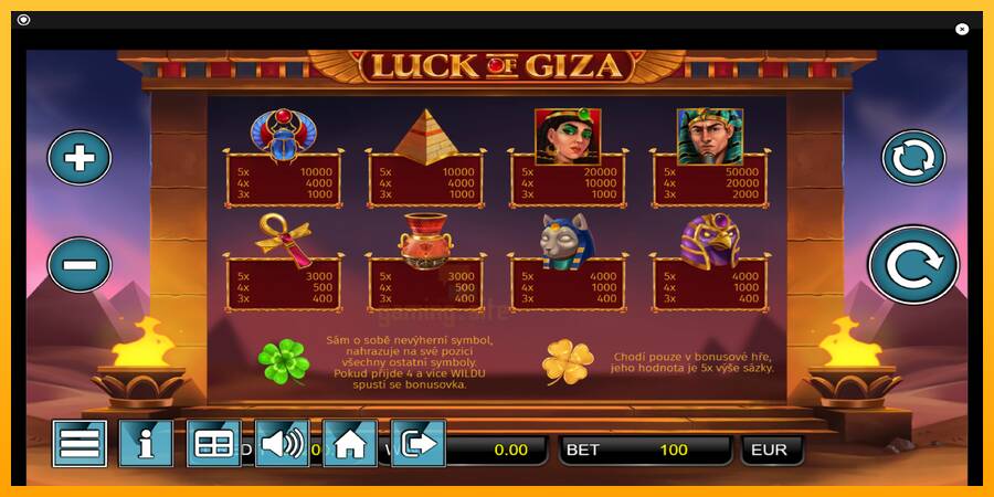 Luck of Giza gaming machine for money, picture 5