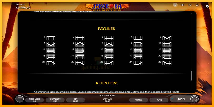 Joker Ra: Sunrise gaming machine for money, picture 7