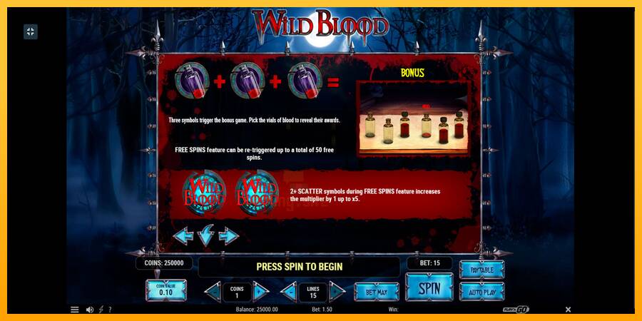 Wild Blood gaming machine for money, picture 9