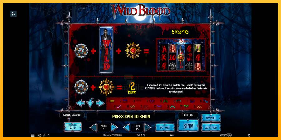 Wild Blood gaming machine for money, picture 10