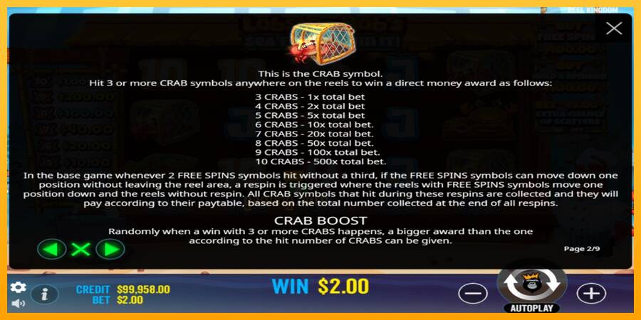 Lobster Bobs Sea Food & Win It gaming machine for money, picture 5