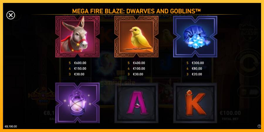 Mega Fire Blaze: Dwarves & Goblins gaming machine for money, picture 6