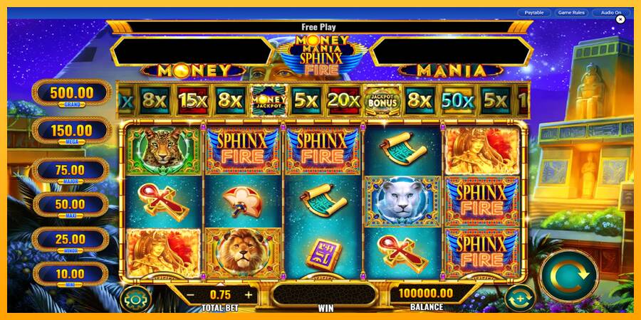 Money Mania Sphinx Fire gaming machine for money, picture 2