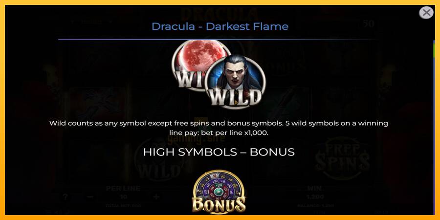 Dracula - Darkest Flame gaming machine for money, picture 5