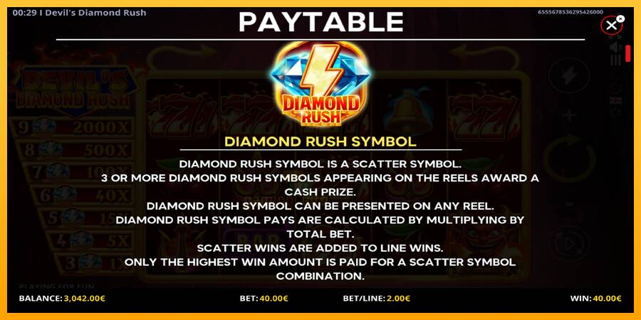 Devils Diamond Rush gaming machine for money, picture 5