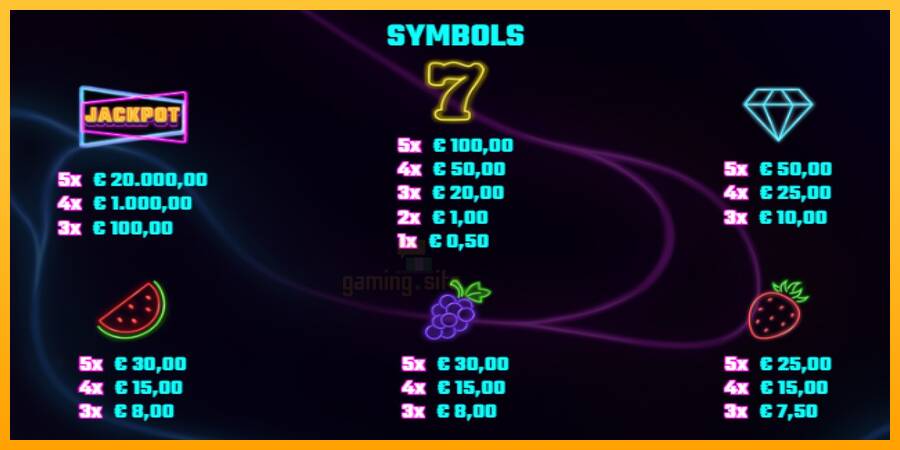 Sizzling Neon Jackpot gaming machine for money, picture 4