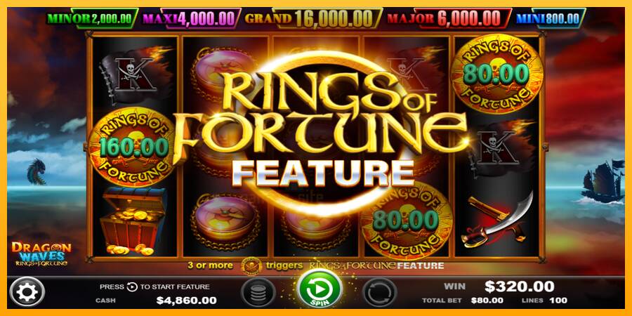 Dragon Waves - Rings of Fortune gaming machine for money, picture 3