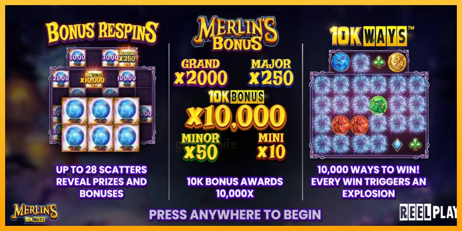 Merlins 10k Ways gaming machine for money, picture 1