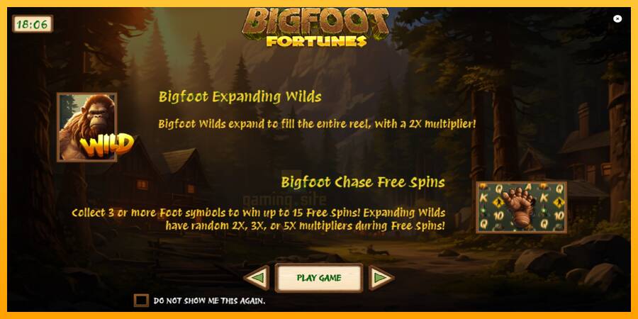 Bigfoot Fortunes gaming machine for money, picture 1