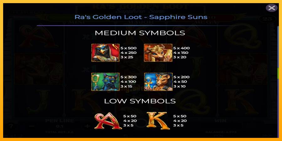 Ras Golden Loot - Sapphire Suns gaming machine for money, picture 5