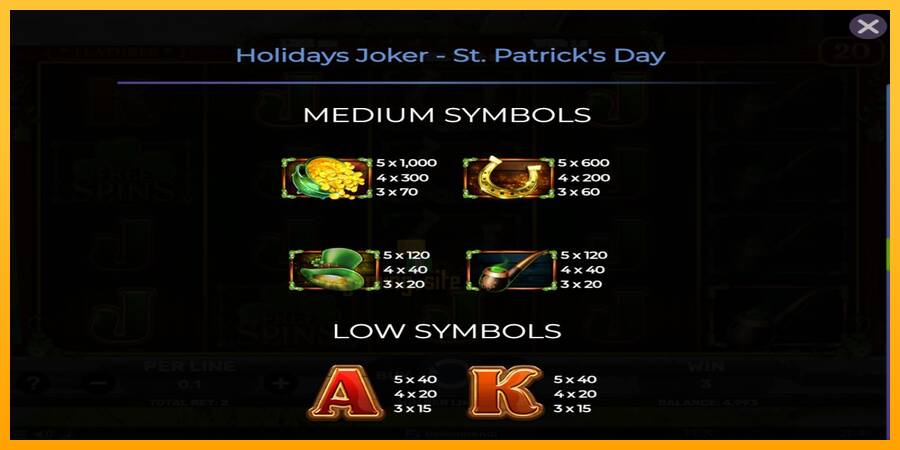 Holidays Joker - St. Patricks Day gaming machine for money, picture 6