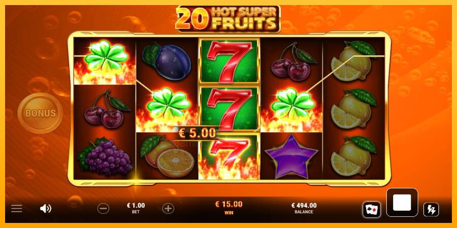 20 Hot Super Fruits gaming machine for money, picture 4