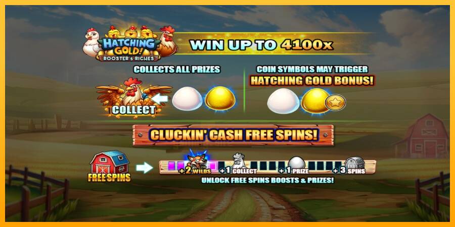 Hatching Gold! Roosters Riches gaming machine for money, picture 1