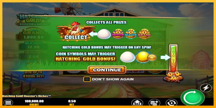 Hatching Gold! Roosters Riches gaming machine for money, picture 2