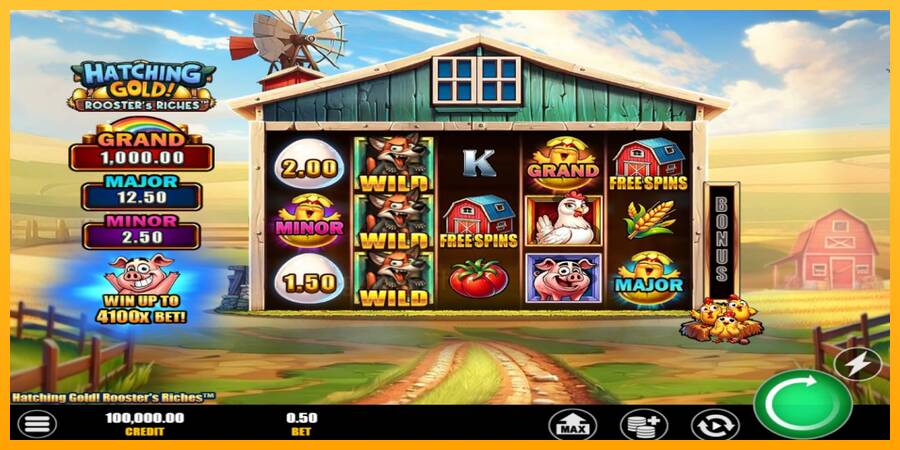 Hatching Gold! Roosters Riches gaming machine for money, picture 3