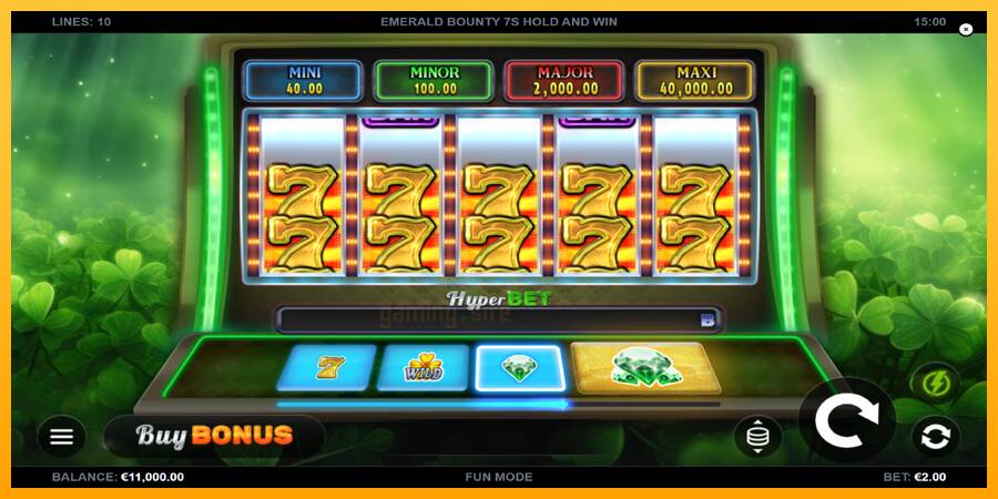 Emerald Bounty 7s Hold and Win gaming machine for money, picture 1