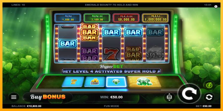 Emerald Bounty 7s Hold and Win gaming machine for money, picture 2