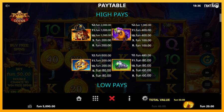 Pirate Multi Coins gaming machine for money, picture 5