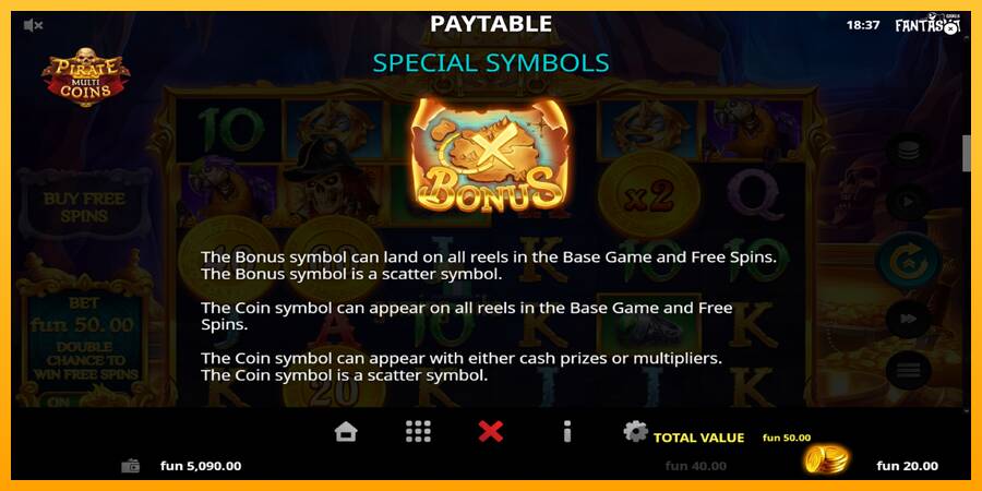 Pirate Multi Coins gaming machine for money, picture 7