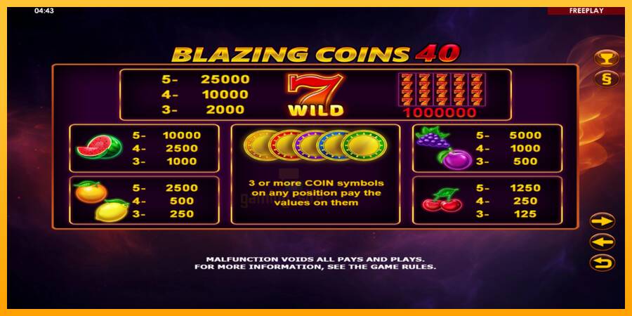 Blazing Coins 40 gaming machine for money, picture 4